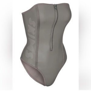 SKIMS Tube Top Zip Up Bathing Suit